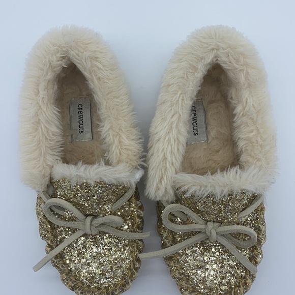Crewcuts Girls' Glitter-Covered Moccasin Slippers Size K13 - Picture 3 of 12